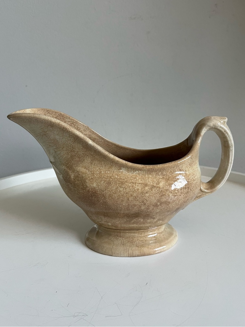 Antique John Alcock Imperial Ironstone China England Gravy Boat Glazed Rare